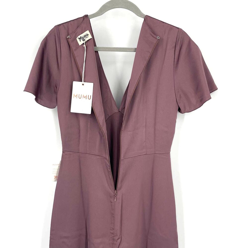 Show Me Your MuMu Rome Twist Gown Dusty Plum Luxe Satin Small NWT - Picture 5 of 10